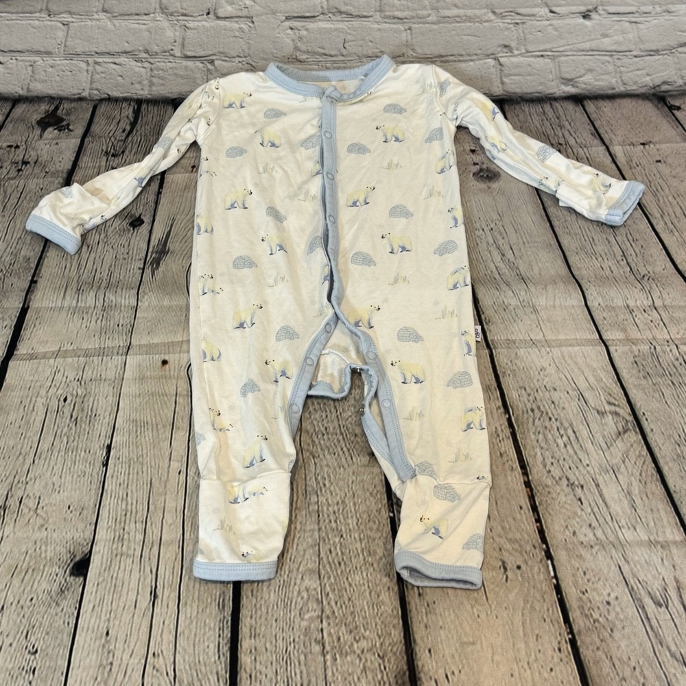 Bubble Baby Polar Bear Bamboo Snap Footie